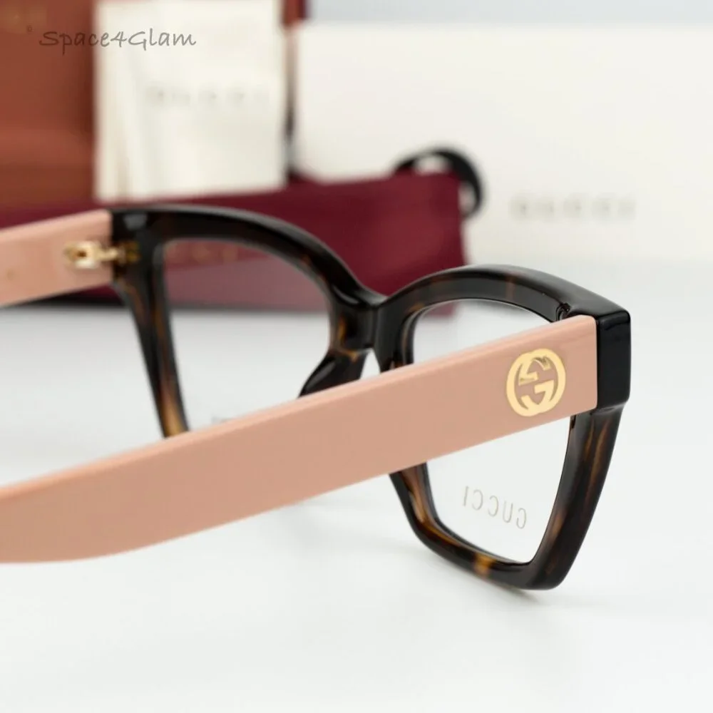 Gucci Women Eyeglasses Havana Pink Demo Cat Eye GG1715O 005 BRAND NEW